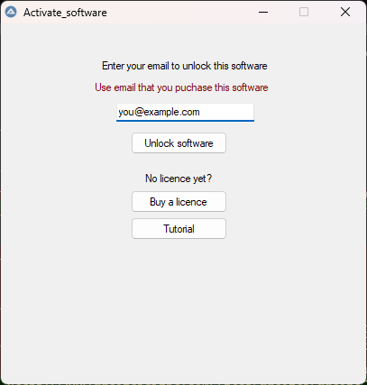 Activation window